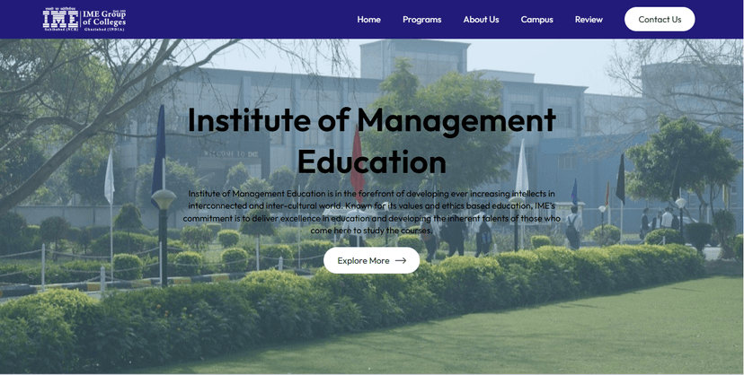 Ime College Website